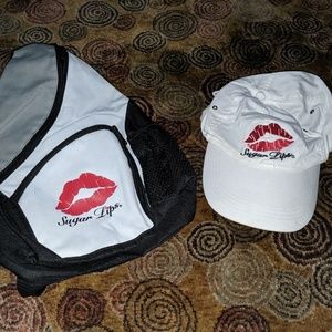 Brand new backpack and hat.